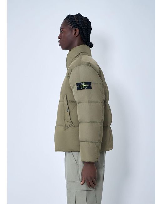 Stone Island Green Logo Patch Bomber Jacket for men