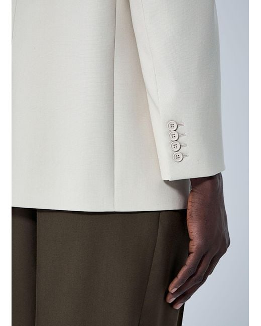 Saint Laurent White Yves Single-Breasted Blazer for men