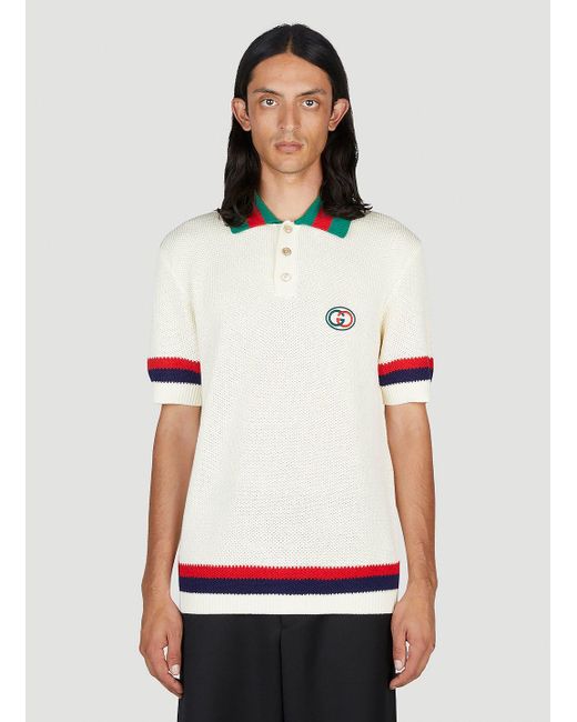 Gucci Web Polo Shirt in White for Men | Lyst Canada