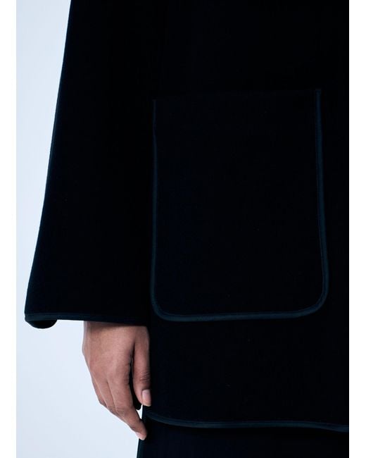 Totême  Blue Felted Wool-Blend Jacket