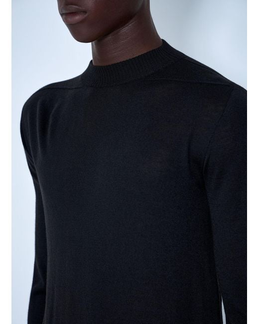 Rick Owens Blue Fine Knit Crewneck Sweater for men
