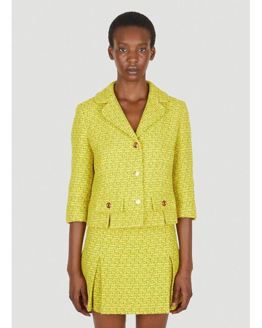 Gucci Love Parade Tweed Blazer in Yellow | Lyst Canada