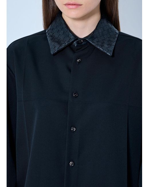 Bottega Veneta Blue Light Wool Twill Shirt