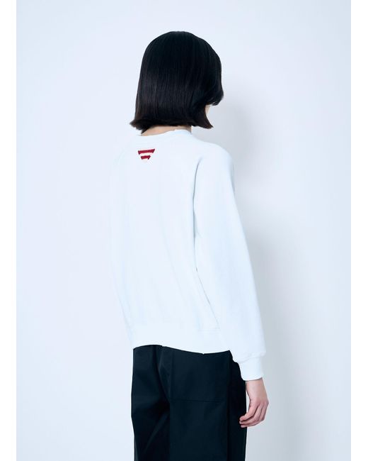 Prada White Logo Print Sweatshirt