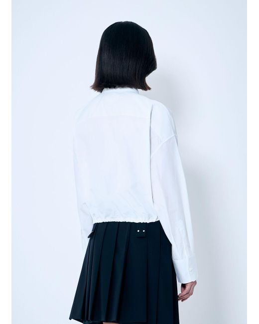 Prada White Drawstring Hem Shirt