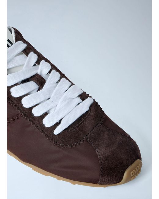Miu Miu White Logo Patch Sneakers