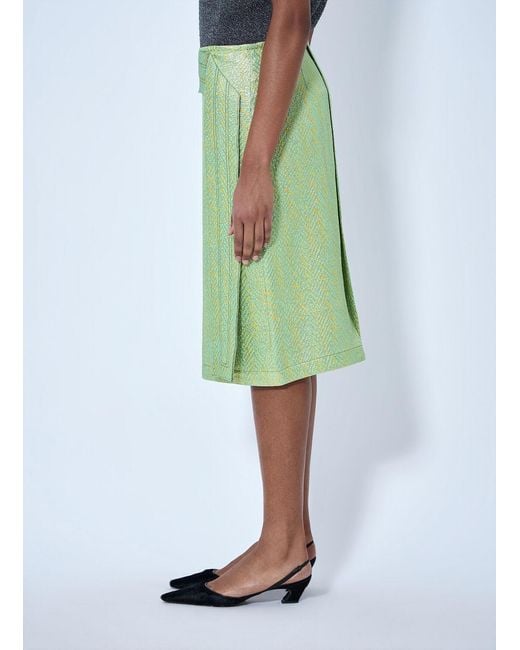 Marni Green Wrap-Effect Midi Skirt