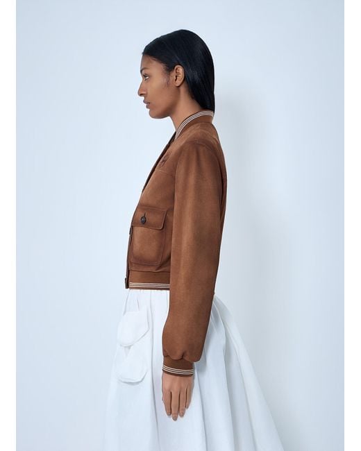 Miu Miu Brown Suede Bomber Jacket