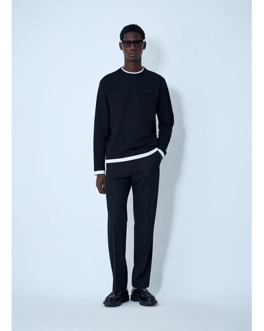 Prada Blue Wool Pants for men