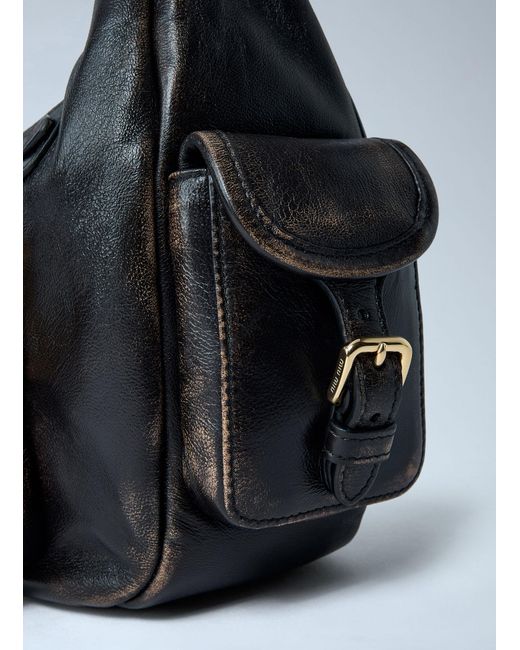 Miu Miu Black Pocket Leather Shoulder Bag