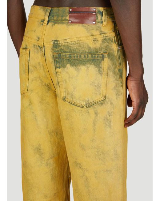 Dries Van Noten Yellow Washed Jeans for men