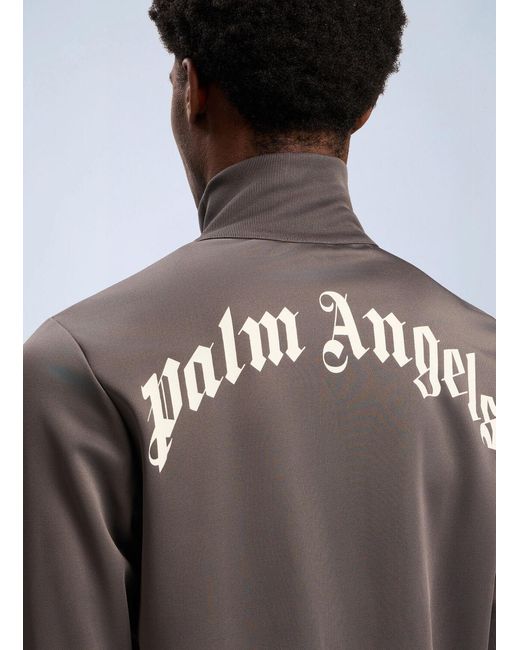 Palm Angels Brown Back Curved Logo Track Jacket for men