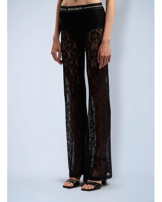 Palm Angels Black Wide Trousers