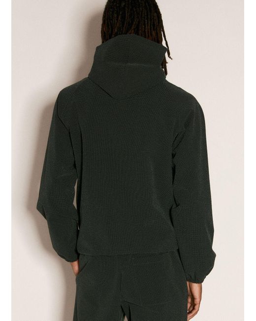 GR10K Black Textured Hooded Sweatshirt for men