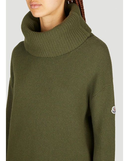 Moncler Green Wool Polo Neck Sweater