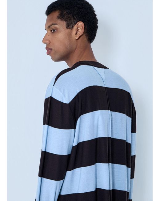 Bottega Veneta Blue Striped Long Sleeve T-Shirt for men