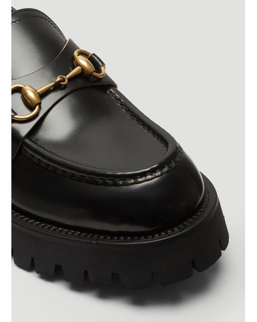 Gucci Black Chunky Lug Sole Loafers