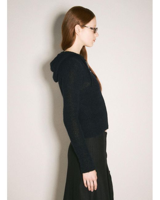 Our Legacy Black Compact Hooded Zip-up Cardigan