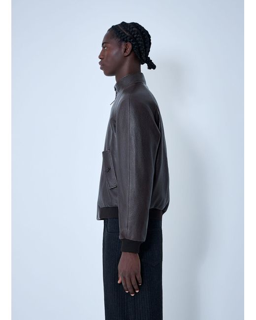 Prada Blue Leather Jacket for men