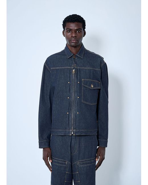 MONCLER X MERCEDES-BENZ Blue Nepit Denim Jacket for men