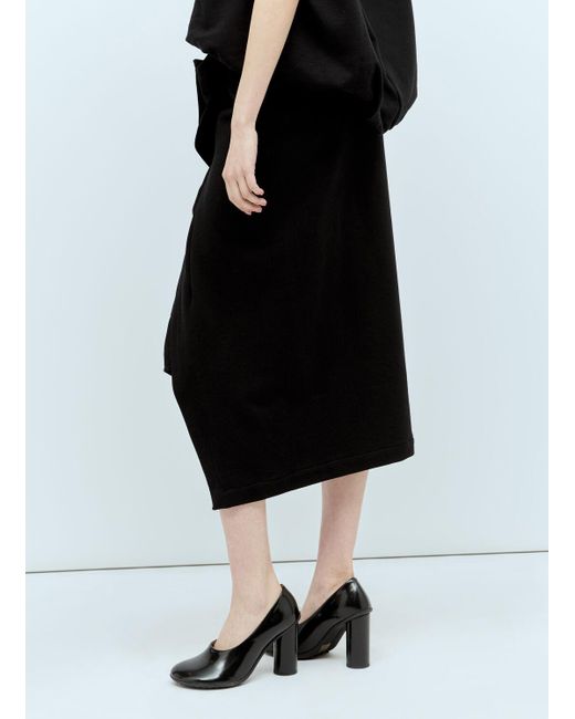 Dries Van Noten Black Cotton Midi Skirt