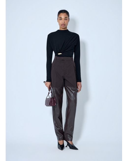 Bottega Veneta Blue Twist Detail Long Sleeve Top