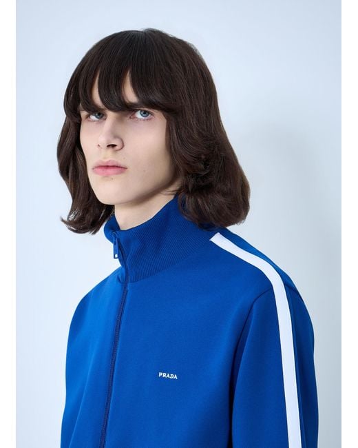 Prada Blue Zip-Front Track Jacket for men