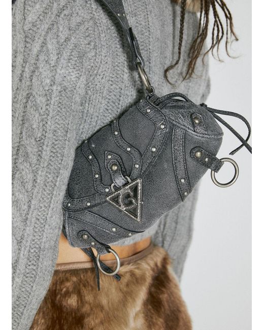 Guess Gray Washed Mini Shoulder Bag
