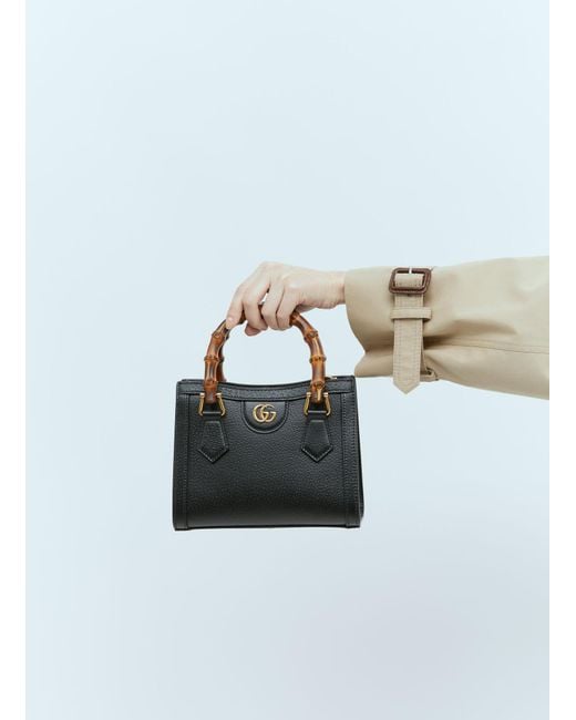 Gucci Black Diana Mini Tote Bag