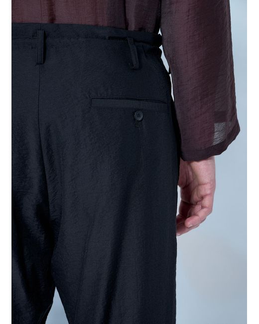 Yohji Yamamoto Blue Drawstring Track Pants for men