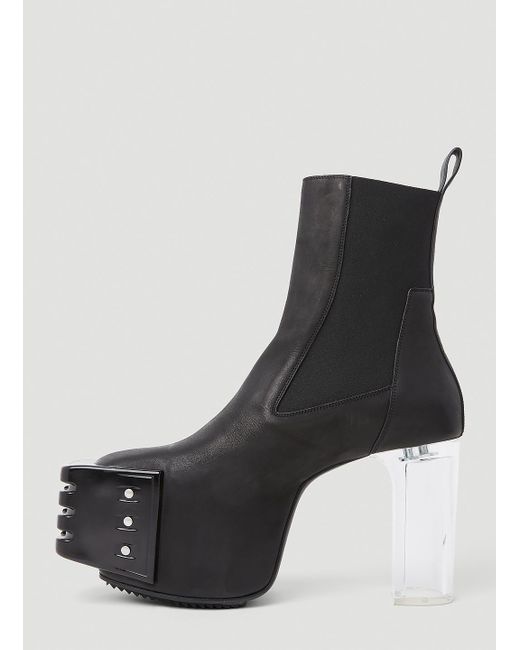 Rick Owens Clear Heel Boots in Black for Men Lyst