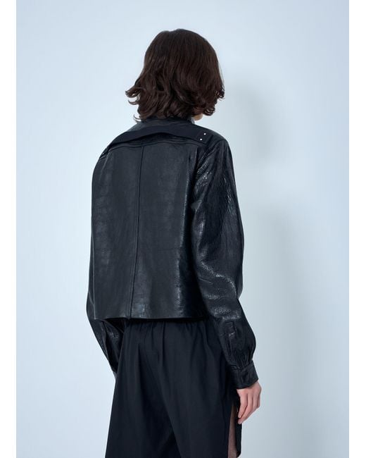 Rick Owens Blue Studded Leather Jacket for men
