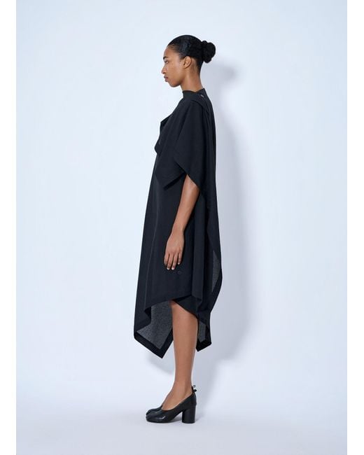 Issey Miyake Blue All Squares Asymmetric Draped Midi Dress
