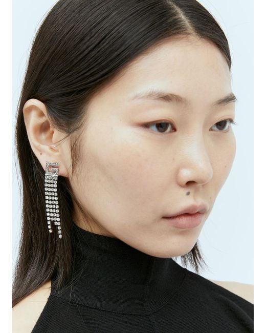 Gucci Black Crystal Square G Earrings