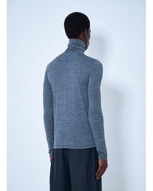 Jil Sander Blue Half-Zip Long Sleeve Top for men