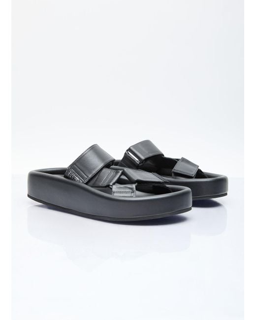MM6 by Maison Martin Margiela Black Webbing Slip-on Platform Sandals