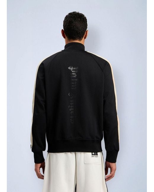 Palm Angels Black Performance Zip-Up Track Jacket for men