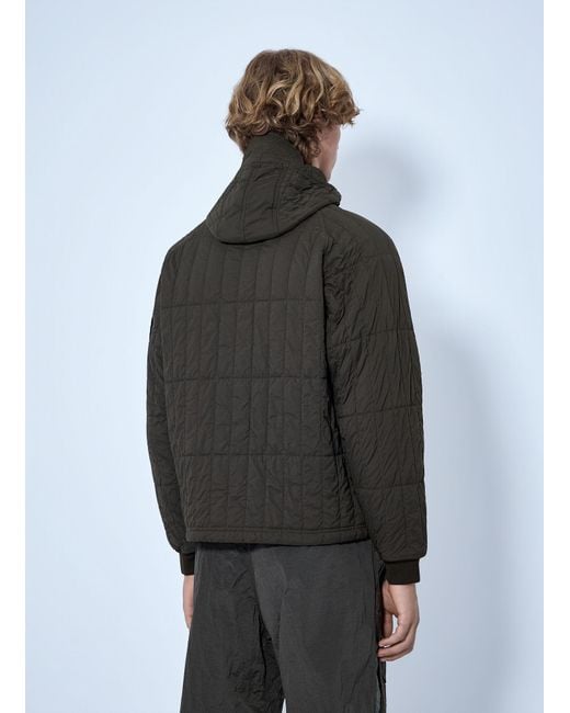 Stone Island Gray Quilted Hooded Jacket for men