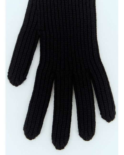 Moncler Black Wool Knit Gloves