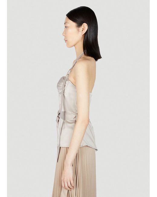 ROKH Natural Halterneck Corset Top
