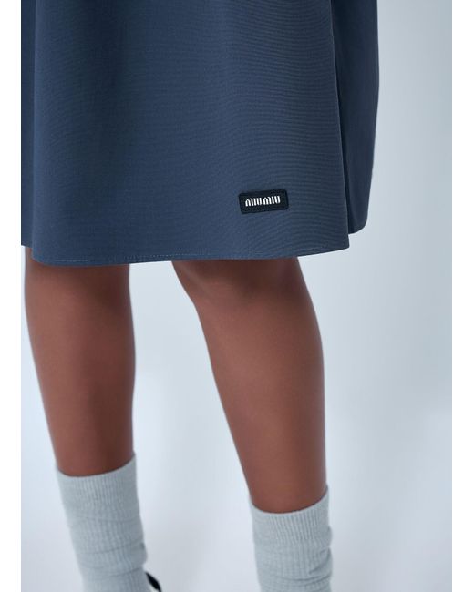 Miu Miu Blue Elasticated Waist A-Line Skirt