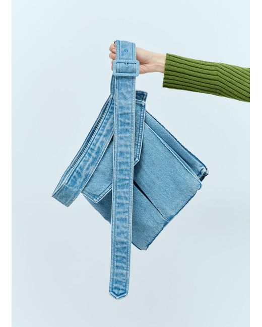 Dries Van Noten Blue Denim Flap Pocket Belt