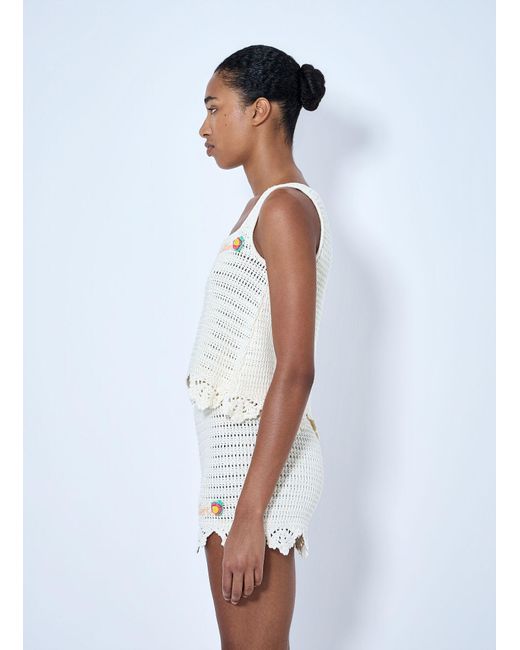 Chloé White Sleeveless Cropped Top