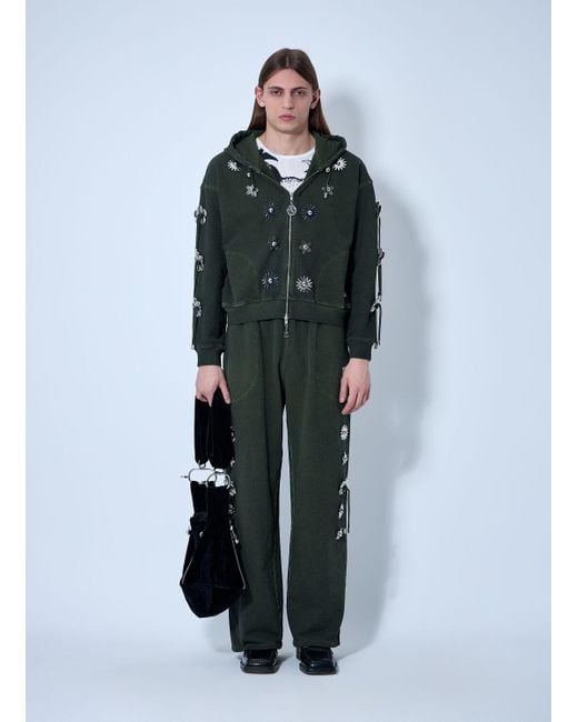 Chopova Lowena Dallas Hooded Sweatshirt in Green | Lyst