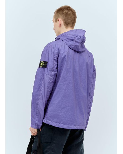 Stone Island Purple Membrana 3l Hooded Jacket for men