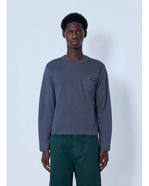 Miu Miu Blue Textured Long Sleeve Top for men