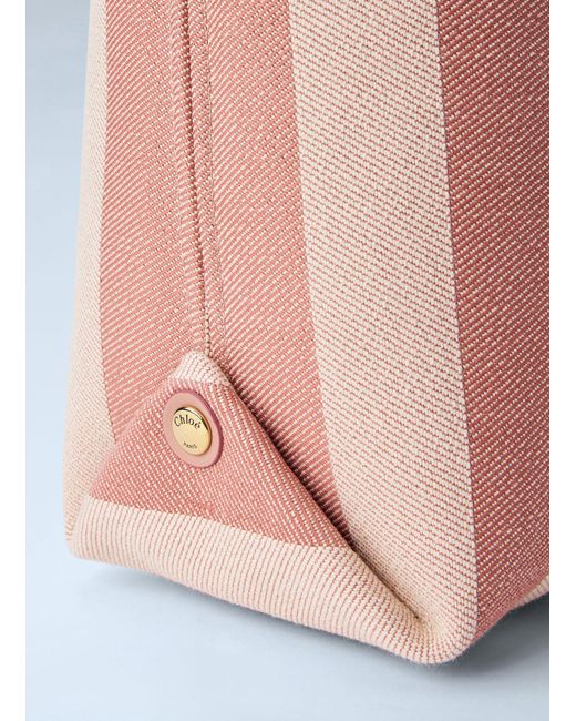 Chloé Pink Chloé Stripy East-West Tote Bag