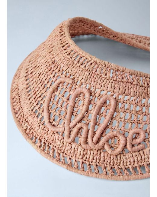 Chloé Multicolor Raffia Visor Hat