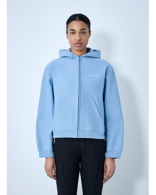 Balenciaga Blue Zip-Up Hoodie