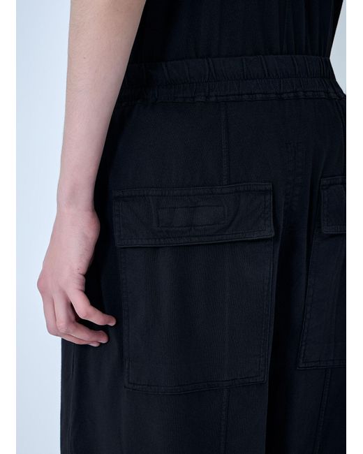 Rick Owens Blue Drkshdw Drop-Crotch Drawstring Shorts for men